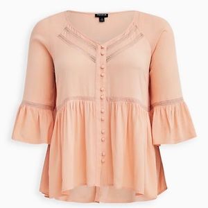 Brand New Embroidered Bell Sleeve Blouse - 2X